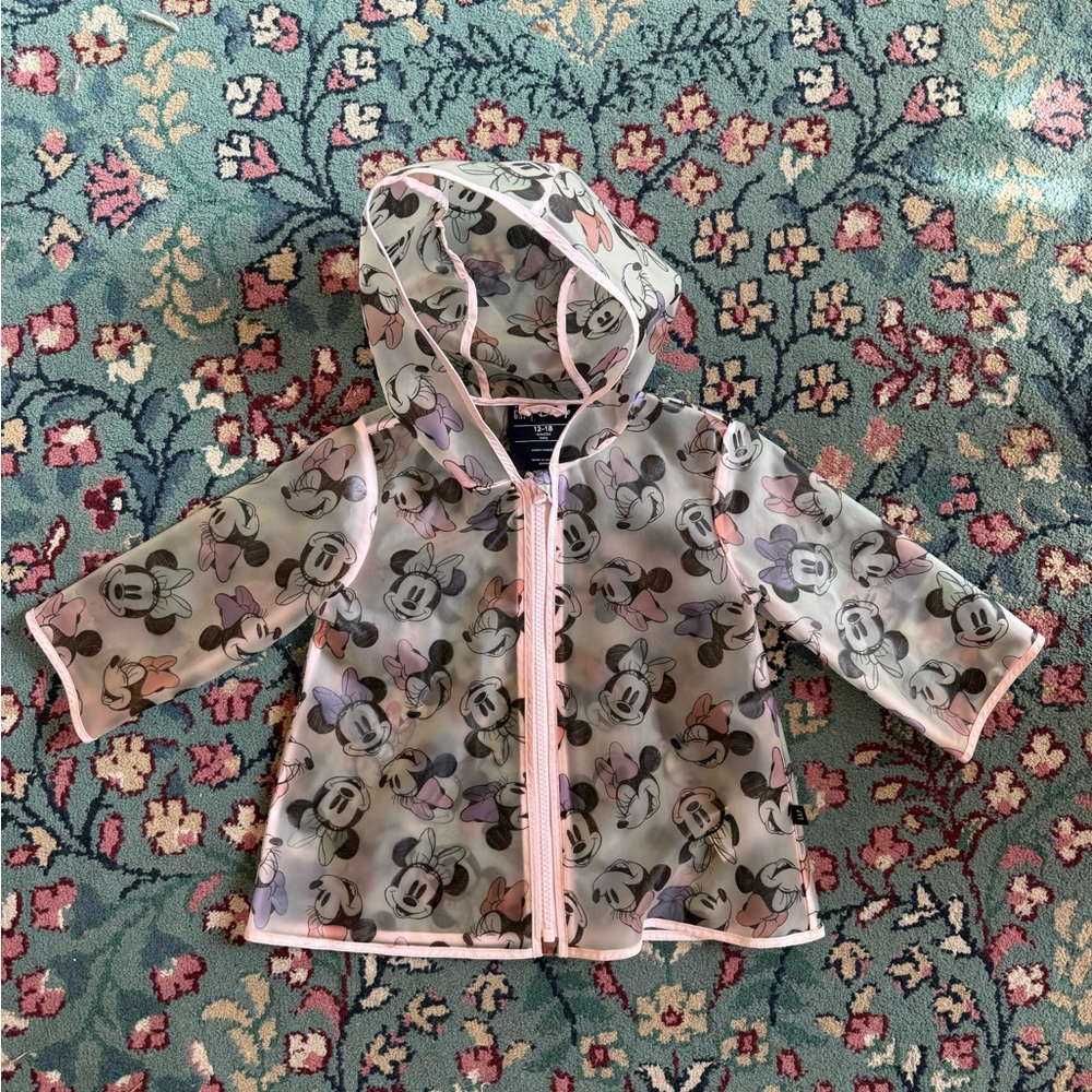 Disney x Gap Pink and Black Minnie Mouse Raincoat